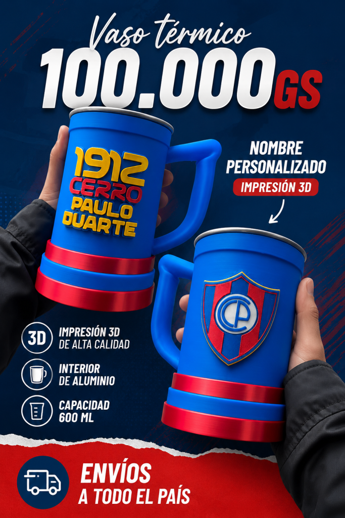 Vaso 3D Cerro Porteño